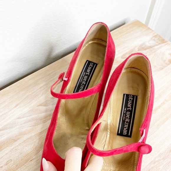 Vintage Stuart Weitzman red classic button pumps size 8 - Picture 3 of 10